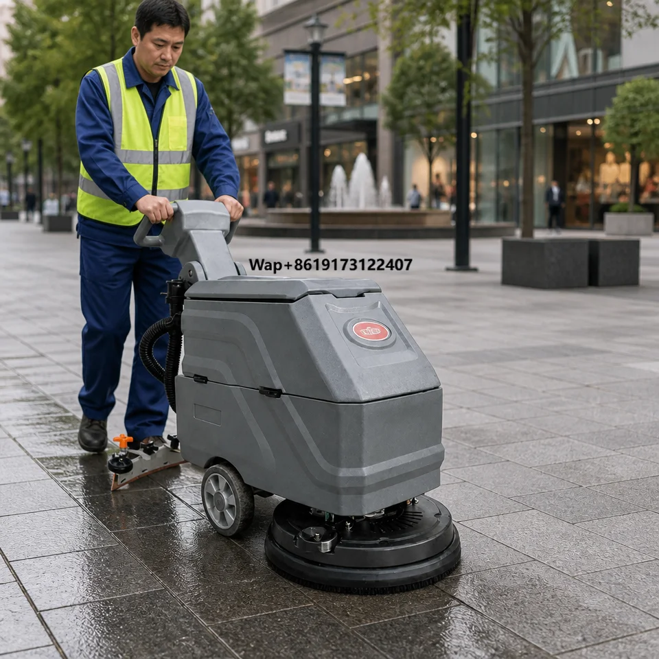 CleanHorse H20 Floor Scrubber Drier Machine Walk Behind Battery Powered 2300㎡/h Heavy Duty Commercial Floor Cleaning Machine