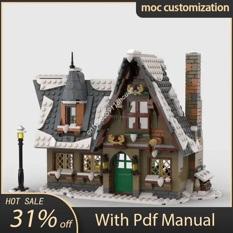 

702 шт., рождественские зимние деревенские строительные блоки, кирпичи MOC 76388, модель снежного дома, сборная игрушка, подарки для детей