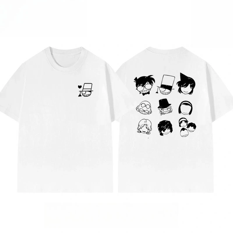 

Haiyuan Ai Same Short-sleeved T-shirt, Strange Thief Kidd Famous Detective Conan Surrounding Men's Summer Casual Pure Cotton Top