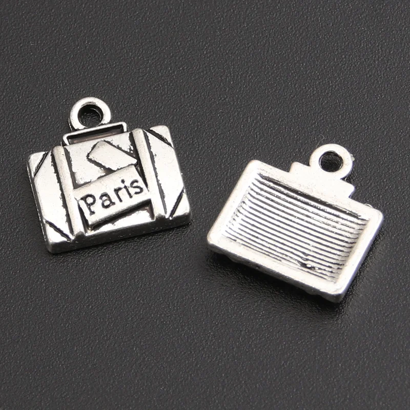 30pcs  Silver Color Suitcase Charms Pendant Diy Travel Jewelry Making A2763 SALE