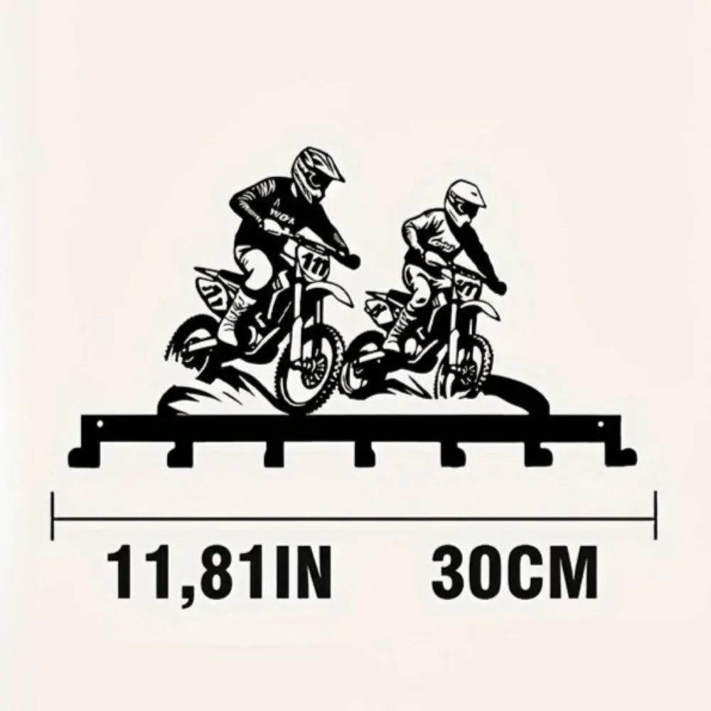 CIFBUY Iron Wall Art Motorcycle Metal Key Hook Decor Rustic Accent Towel Coat Organizer For Home Kitchen Vintage Decor