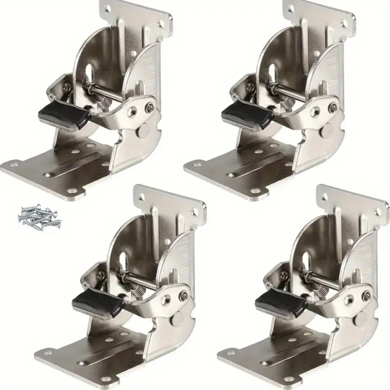 4PCS 180 Degree Angle Thickeneded Self-Locking Foldableing Hinge Table Stool Foldableing Coffee Table Furniture Foldable Hinge