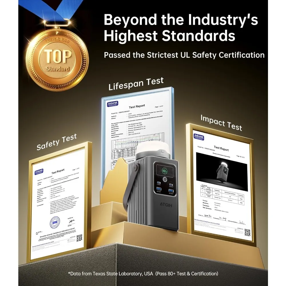 Centrale électrique portative de Camping 198.4Wh (62000mAh), batterie externe de charge rapide 100W de sécurité supérieure avec batterie LiFePO4, petit générateur