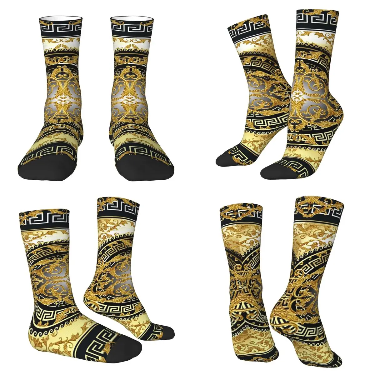 Queen Of Absolutely Everything Gold Baroque Socks Harajuku Sweat Absorbing Stockings All Season Long Socks for Unisex