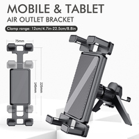 Car Air Conditioning Port Air Vents Ipad 7-12.9 Inch Folding Screen Cell Phone Holder Adjustable Tablet Universal Car Bracket