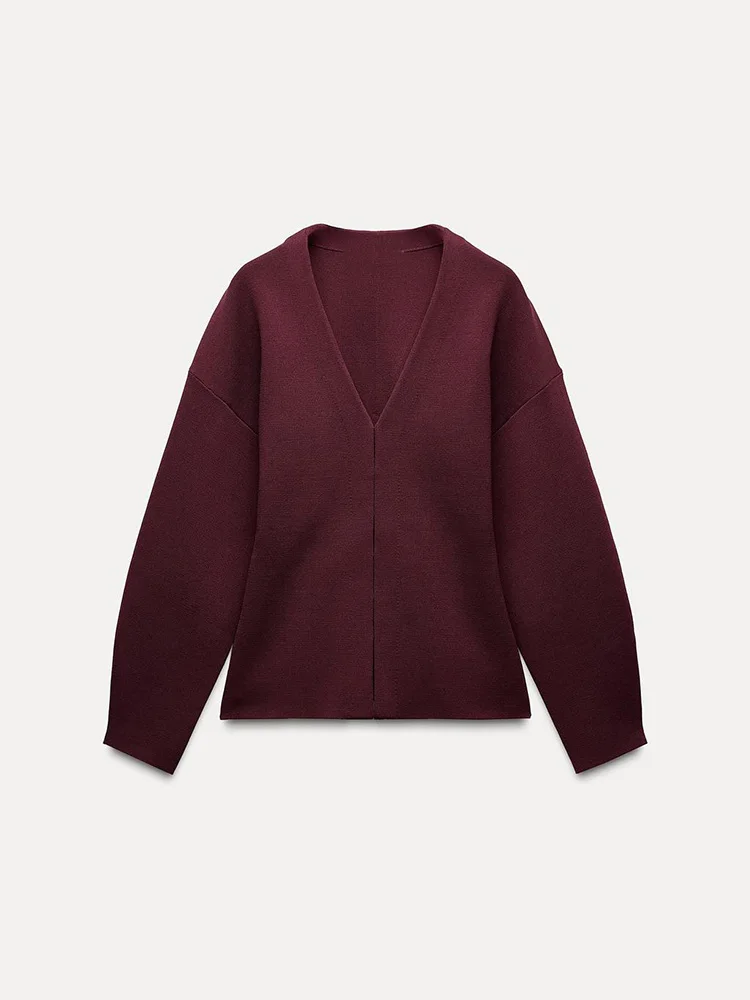 Nova Chegada Outono ZA2024 Conjunto F de Jaqueta de Tricô Slim Fit e  Saia Simples e Faion 24233 55366