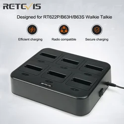 Retevis RTC3H Six-Way Charger for RT622P RT22P Two Way Radio Walkie Talkie 6 Way Charger For Hotel Restaurant B63S B3S B63H B3H