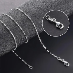 Wholesale 925 Sterling Silver 5pcs/Lot 18'' 45cm Fine Chain O-Chain Necklaces For Women Fashion Jewelry Silver Necklace