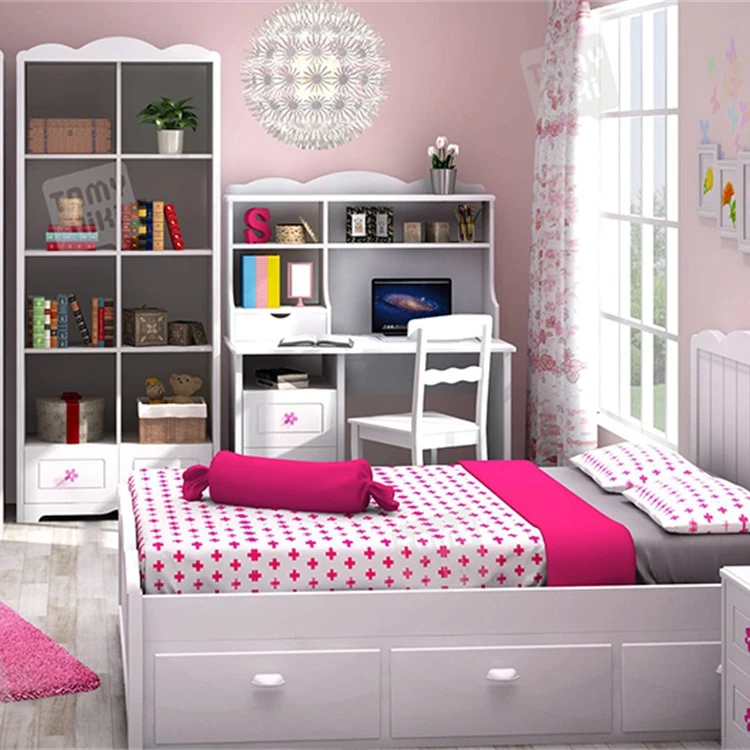 Kids Study Table com gavetas, Children Desk and Chair, Factory Supply