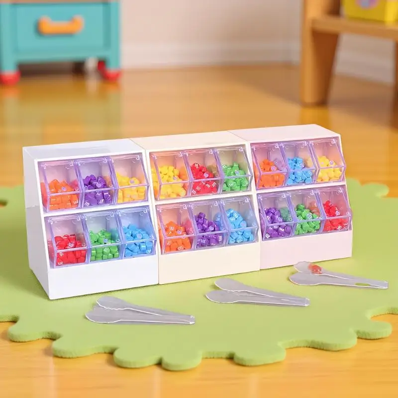 ของตกแต่งบ้านตุ๊กตาขนาด 1/12 ชุดฉากซูเปอร์มาร์เก็ตพร้อมชั้นวางขนมจำลองและตู้ลิ้นชัก