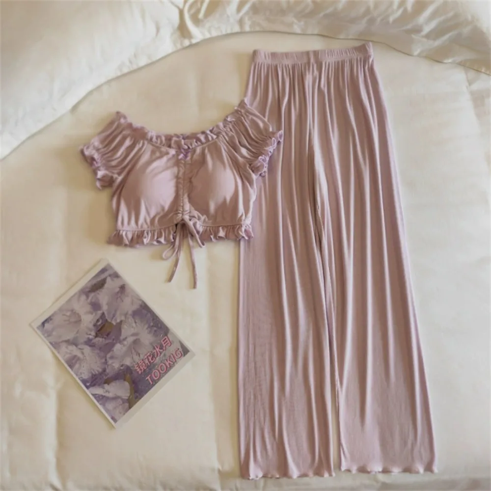 Modal Nightwear for Woman Pajamas Summer Pyjama Femmes Sexy Women's Suit Set Nighty 2 Pcs Sleepwear Pijama Night Wear Female