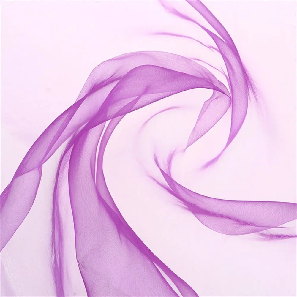 6 Pcs /set Solid Color Gymnastics Scarves Lightweight Sheer Fabric Juggling Towels Transparent Dense Sewing Edge Dance Gauze