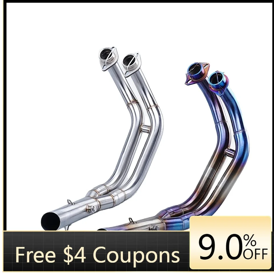 

STLF 2014-2021 Yama MT07 FZ07 XSR700 Moto Racing Exhaust Muffler Half Blue Slip Front Stainless Steel Pipe New Condition