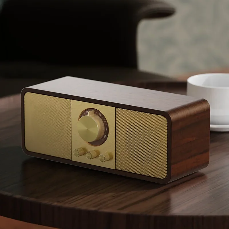 

Retro Classic Wooden Wireless Bluetooth Speakers Soundbox Super Bass Subwoofer FM Radio Support TF U Disk AUX IN Music Playback