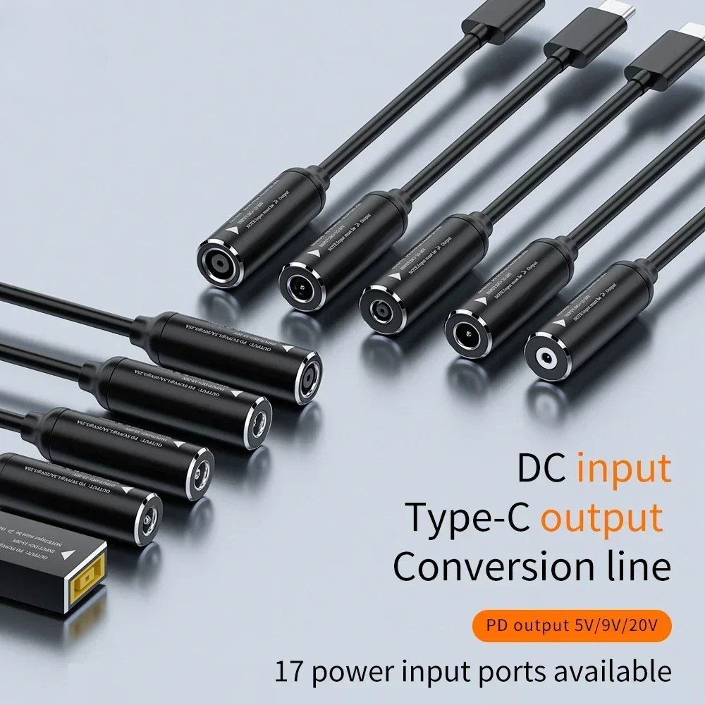 

Разъем питания постоянного тока 5, 5x2, 5 7,4x5, 0 7,9x0, 9 4,5x3, 0 6,0x3, 7 в USB C PD кабель для быстрой зарядки ноутбука 65 Вт Type C адаптер конвертер