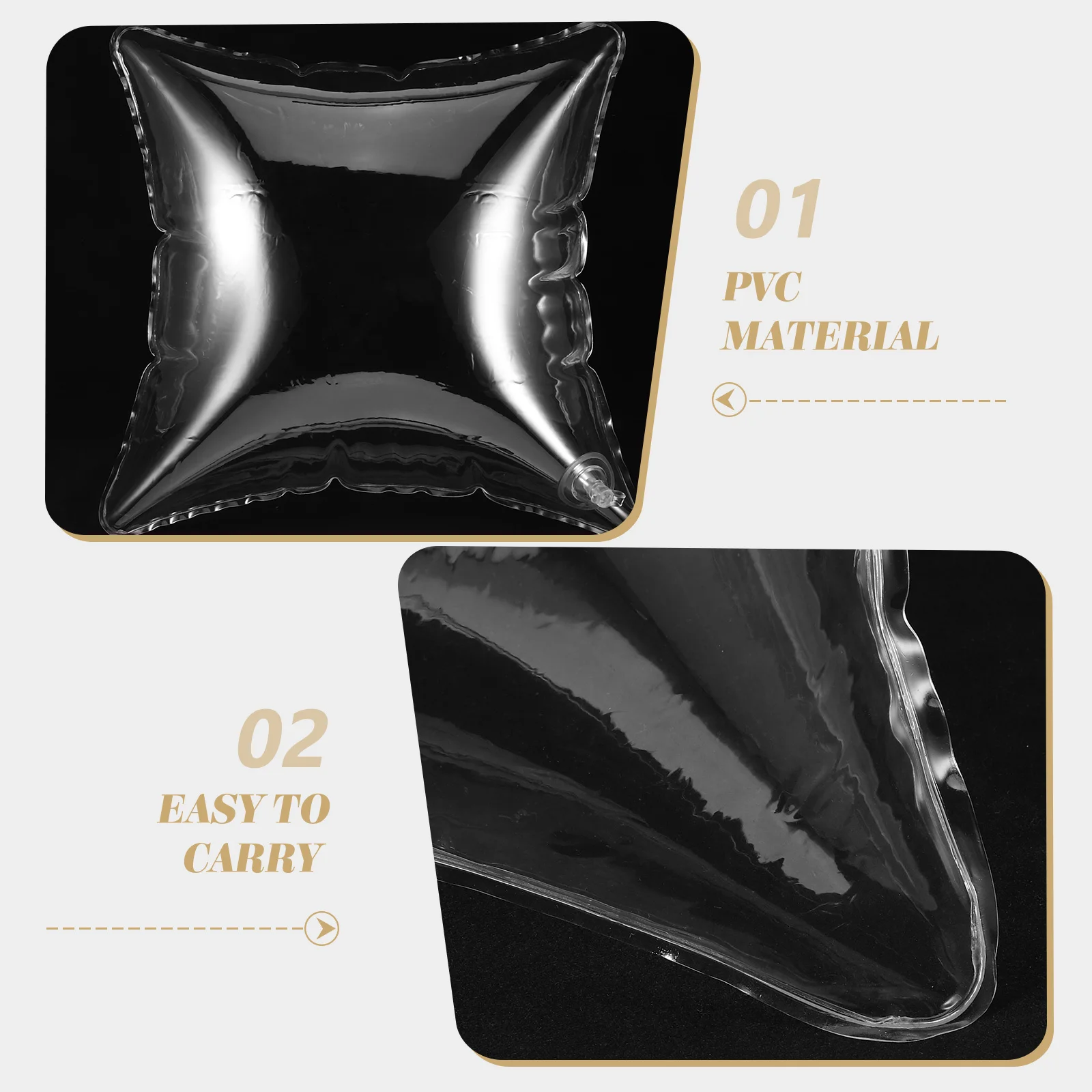 

Inflatable Pillow Inserts Clear Portable Camping Cushion Air Filling Core For Outdoor Travel Sofa Transparent Pillow