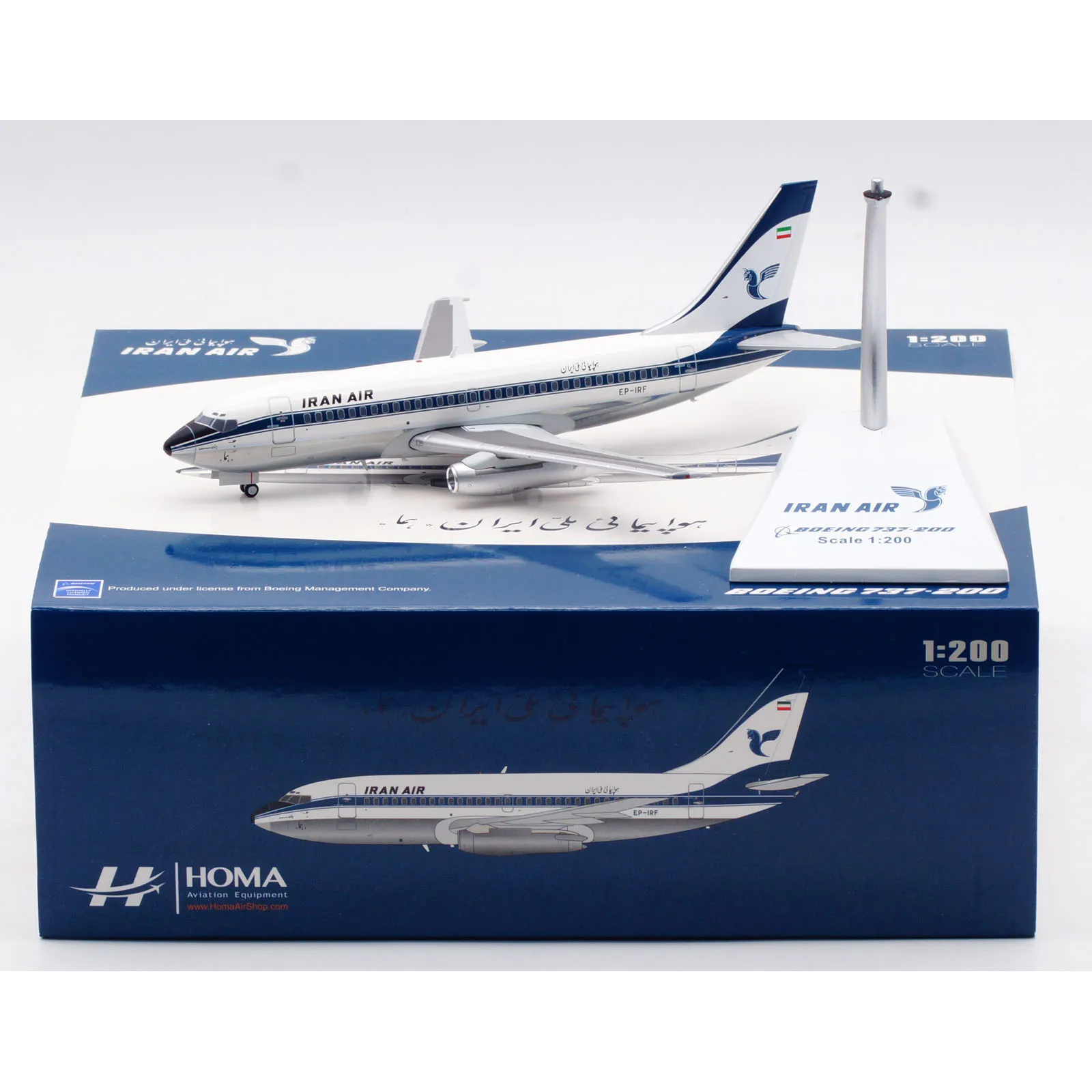 

LH2341 Alloy Collectible Plane Gift JC Wings 1:200 Iran Air "Polished" Boeing B737-200 Diecast Aircraft Model EP-IRF With Stand