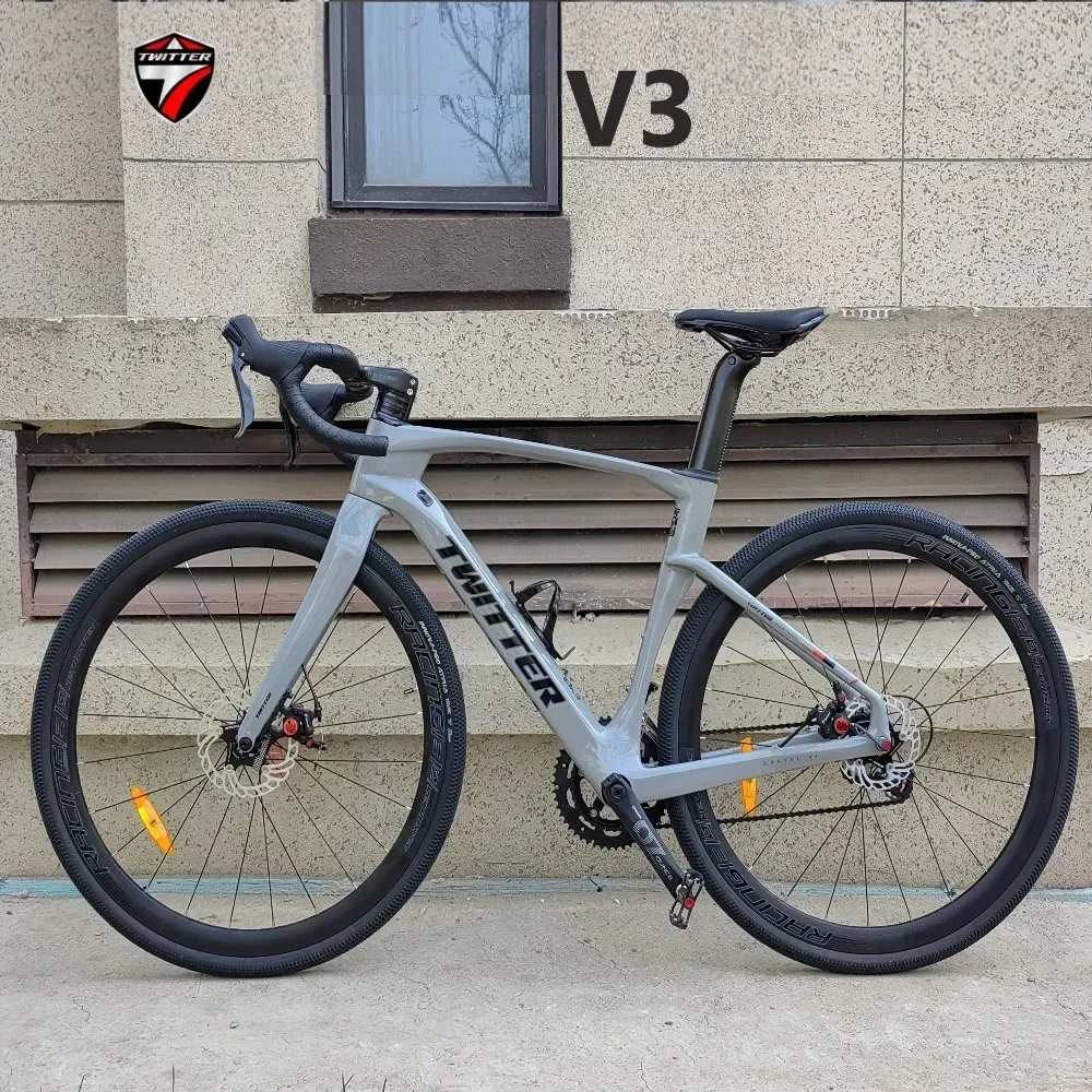 

Твиттер гравий велосипед V3 RIVAL-22S T900 углеродное волокно дорожный велосипед дисковый тормоз 700 * 40C полностью скрытые внутренние следы bicicleta велосипед