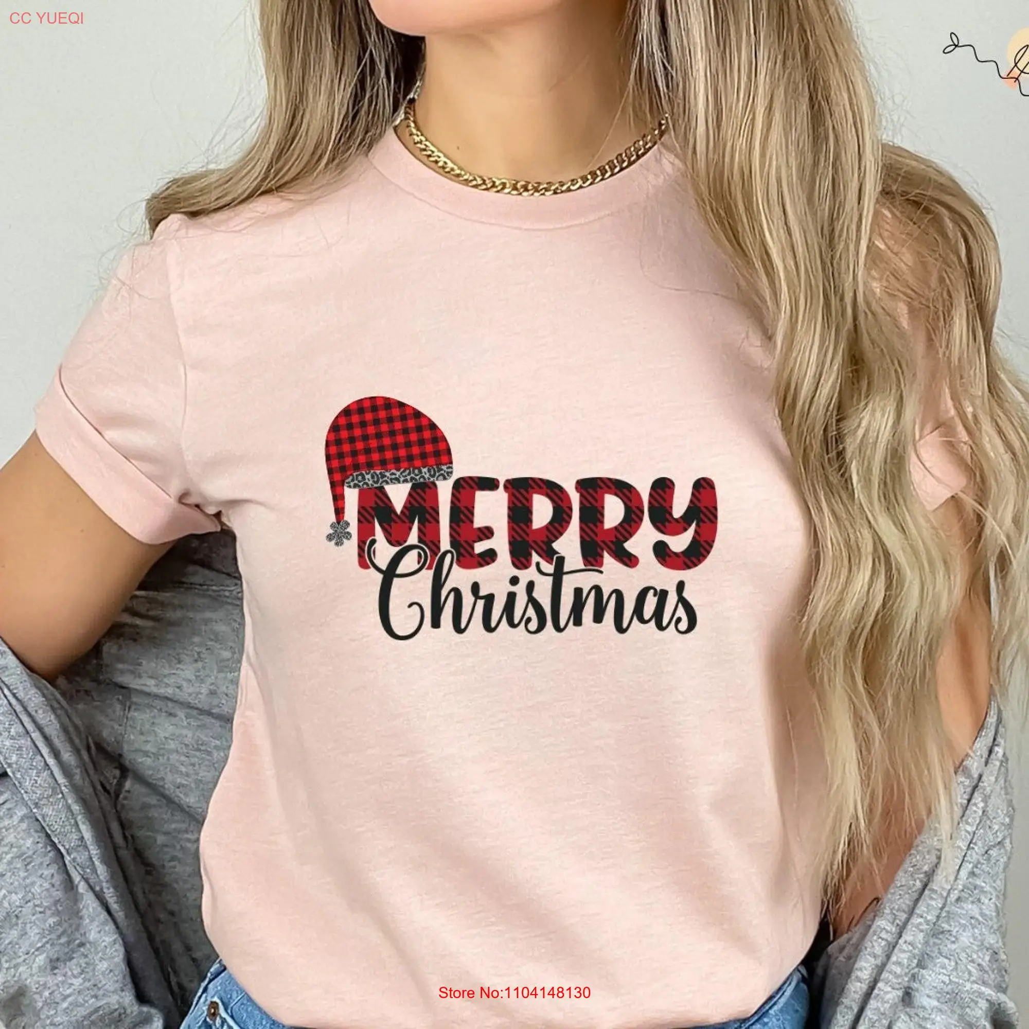 A114 Merry Christmas SweaT T Shirt Holiday Women's B102 long or short sleeves