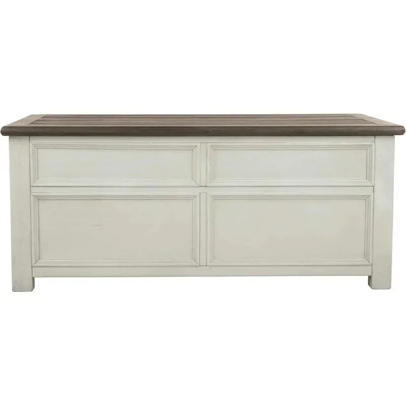 QAZ8-تصميم مميز من Ashley Bolanburg Farmhouse طاولة قهوة مع أدراج. كريم عتيق وبني