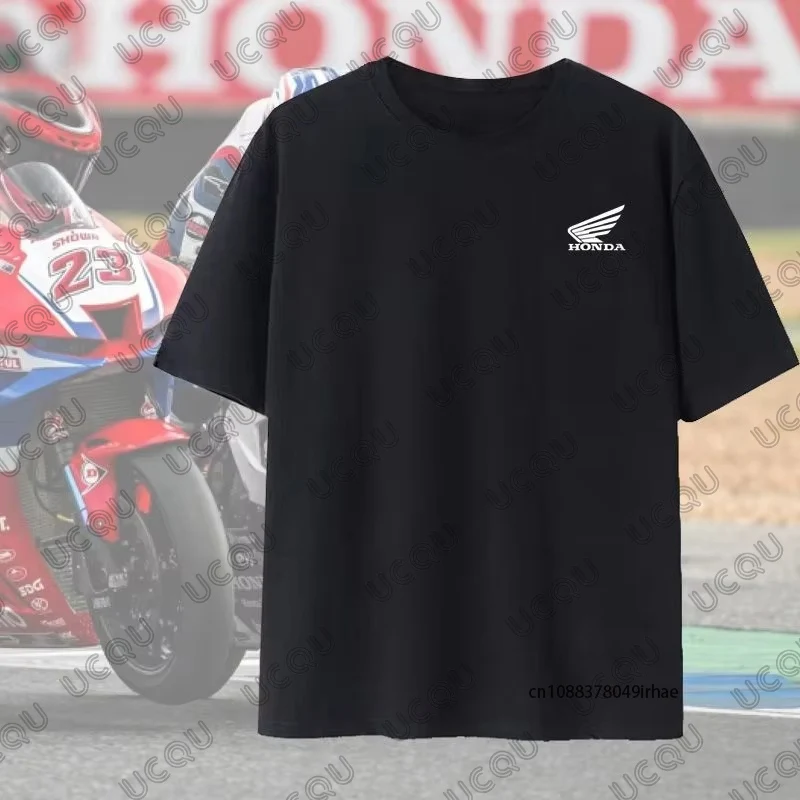 

Honda Motorcycle Racing Logo Print T-shirt For Men Women Work Clothes Summer Short-sleeved Cotton Tees Casual Oversized Tops