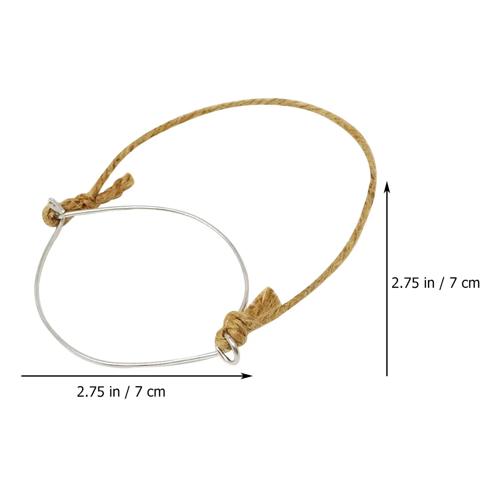 

6pcs Mason Hangers Burlap Rope Stainless Steel Wire For Diy Solar Canning Hanger Metal Handle Storage Bottle Holder Wire Hanger