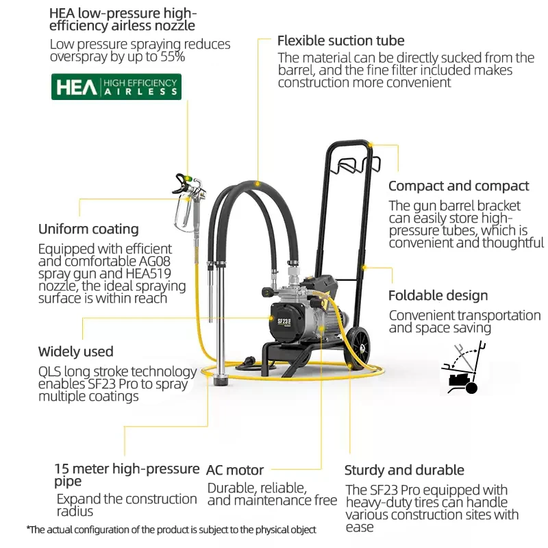 Hocheffiziente Airless-Sprühmaschine Wagner SF23pro, ölbasierte multifunktionale Latexfarbe auf Wasserbasis