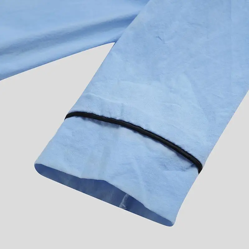 Neue männer Pyjamas Casual Langarm V-ausschnitt Pyjamas Mode Lose Fit Einfarbig Hohe Qualität Nachthemd Komfortable Homewear – Detail 7