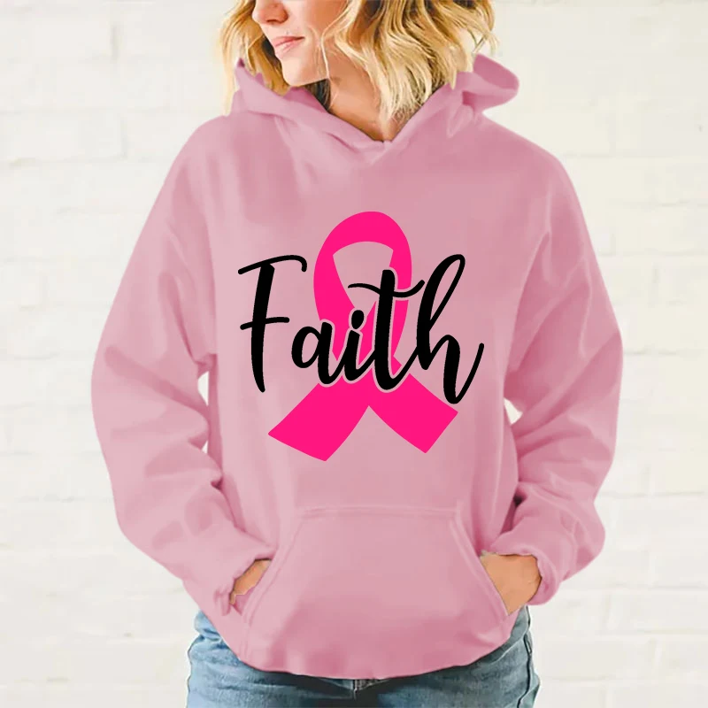 

Funny Breast Cancer Awareness Faith Printing Hoodies Fashion Women Men Autumn Winter Sweatshirt Ladies Streetwear Pullover