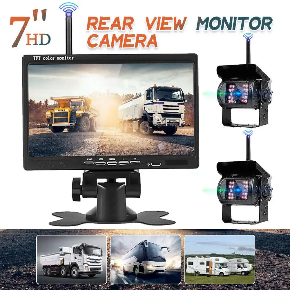 Dual Wireless Backup Rear View Camera System 7\