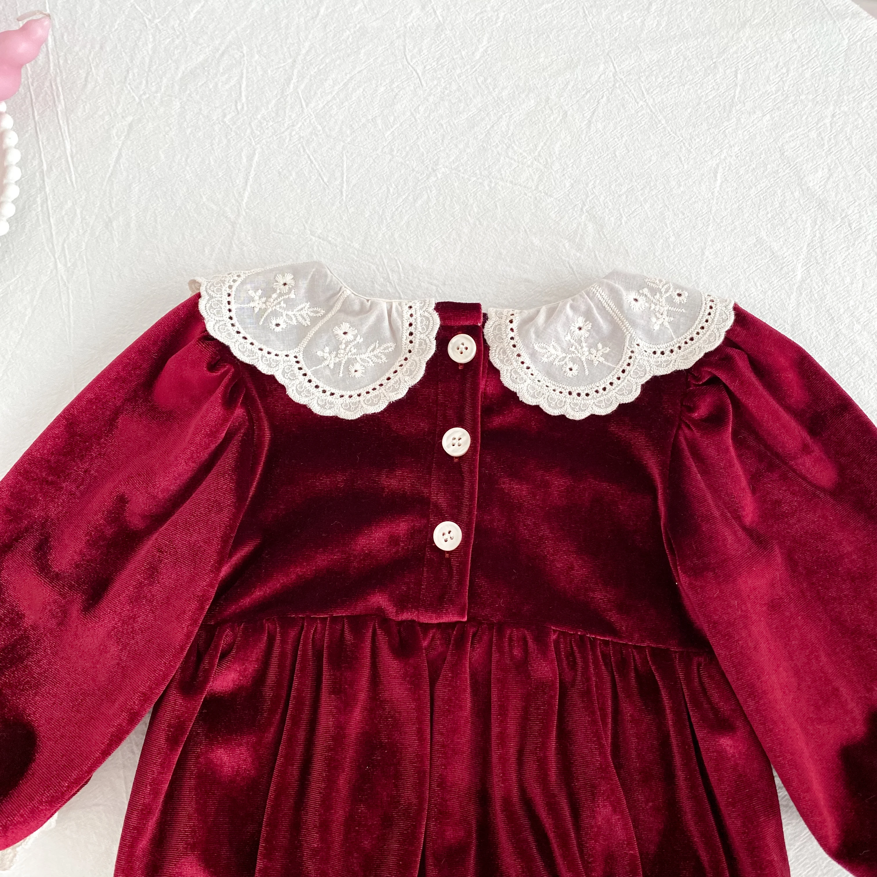 Neue Weihnachten Kinder Party Kleid Baby Bodys Schwestern Kleidung Herbst Schwestern Mädchen Prinzessin Kleid Spitze Rot Neue Jahr Kinder Kleidung – Detail 13