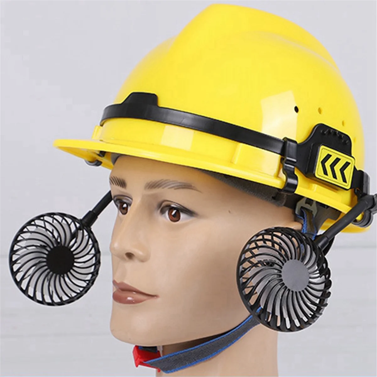 Casco de seguridad con ventilador externo, 3 velocidades, refrigeración de verano, luz nocturna, adecuado para la mayoría de cascos