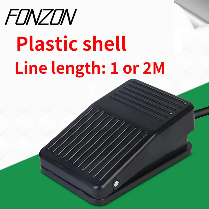 

1Pcs Plastic shell Footswitch Foot 10A 250V TFS-1 Momentary Control Switch Electric Power Pedal Line length 0.2M or 2M