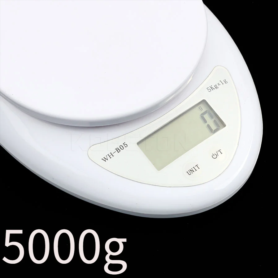 Báscula Electrónica de 5 kg/1 g, Báscula Digital Portátil con Pantalla LED, Báscula para Alimentos, Báscula para Medir Peso, Báscula para Hornear, Utensilios de Cocina