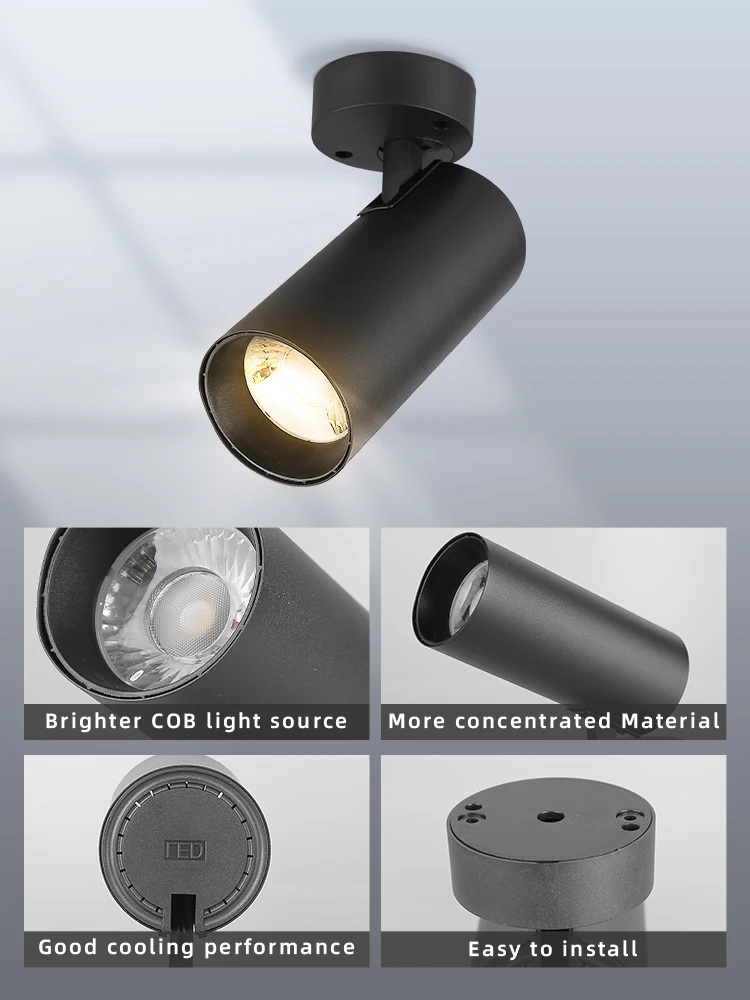 Faltbares LED-Downlight, 7 W/10 W/15 W, Strahler, LED-Deckenleuchte, oberflächenmontierte Downlights für Zuhause, 3 Farben, Licht, Spot-LED, 220 V – Detail 5