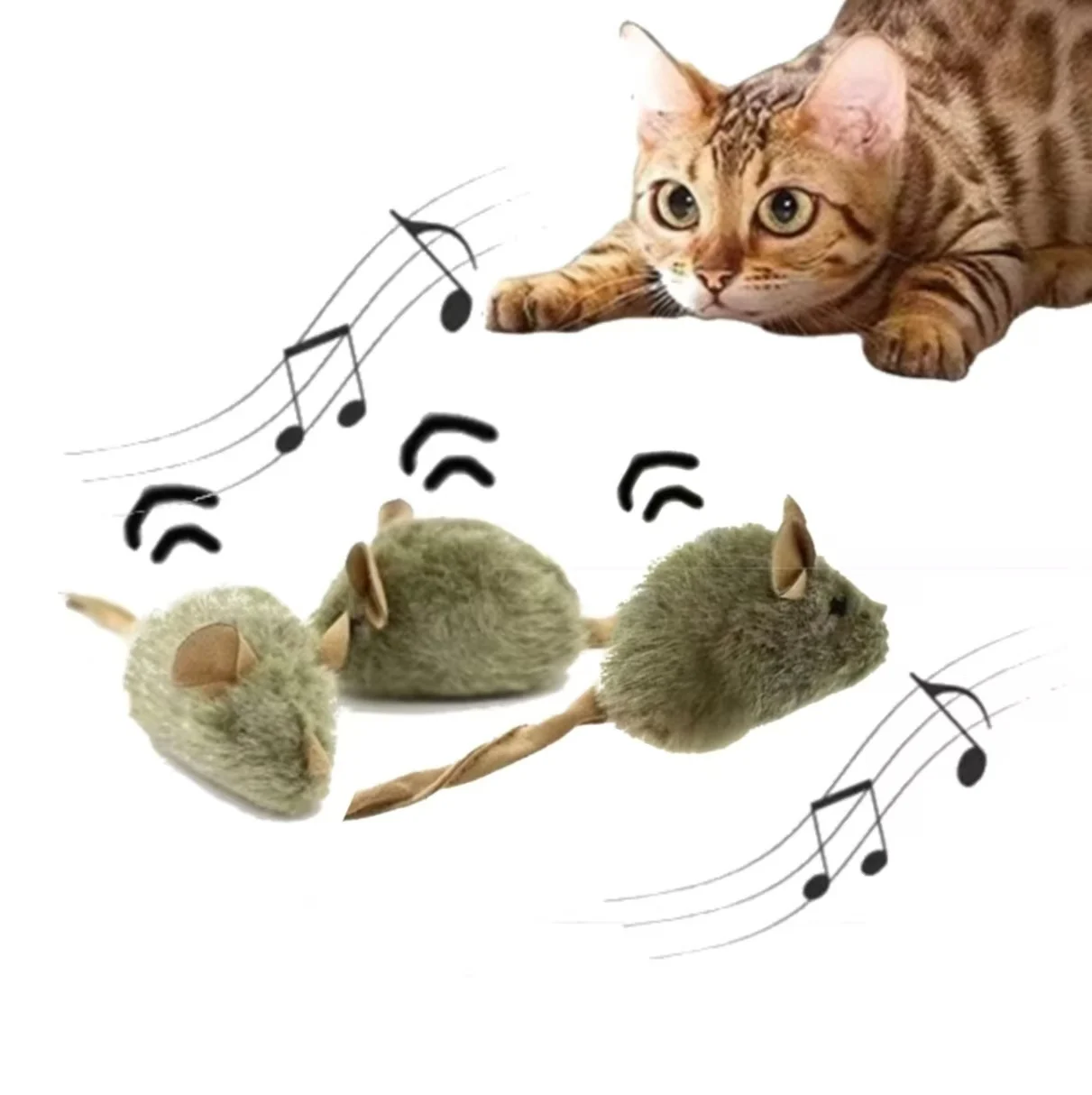 Neue Simulationsmaus, automatisch quietschendes interaktives Kätzchenspielzeug; langlebiges, bissfestes Haustier-Katzenspielzeug; Katzen- und Hundebedarf