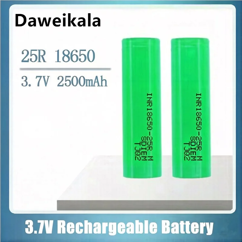 1-10PCS Daweikala 25R 18650 2500mAh High Drain 20A 3.7V Li-ion Rechargeable Battery For Flashlight Power Tools Torch Headlamp