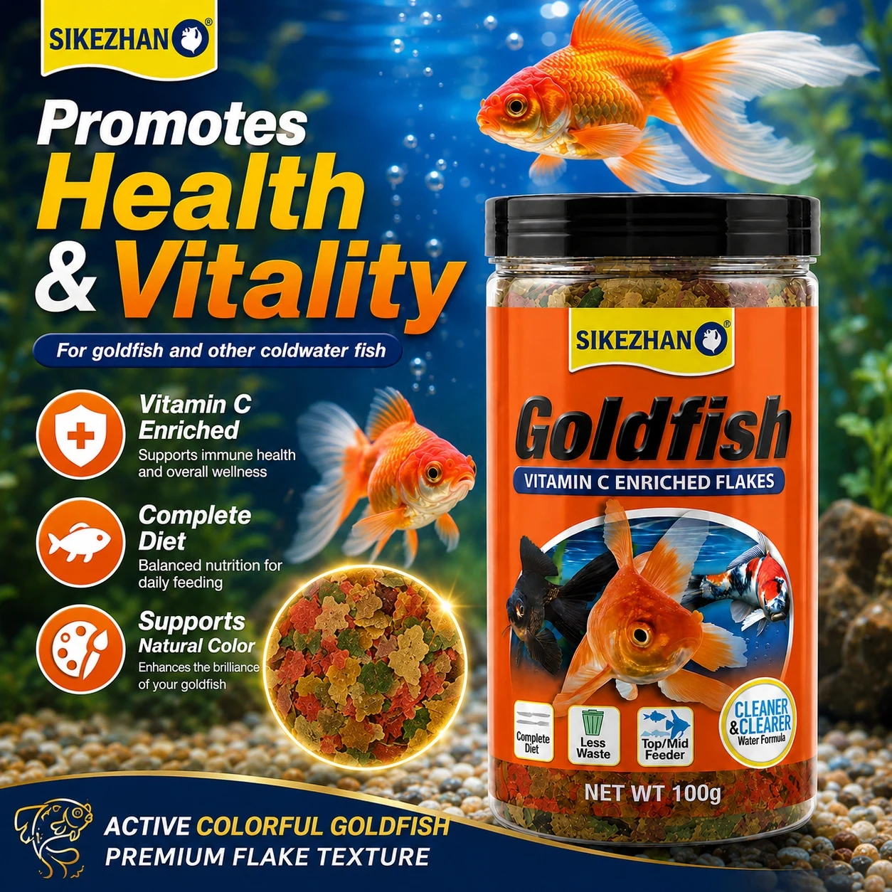 SIKEZHAN Goldfish Flakes,Nutri - Aquarium Fish Vitamin recension och pris
