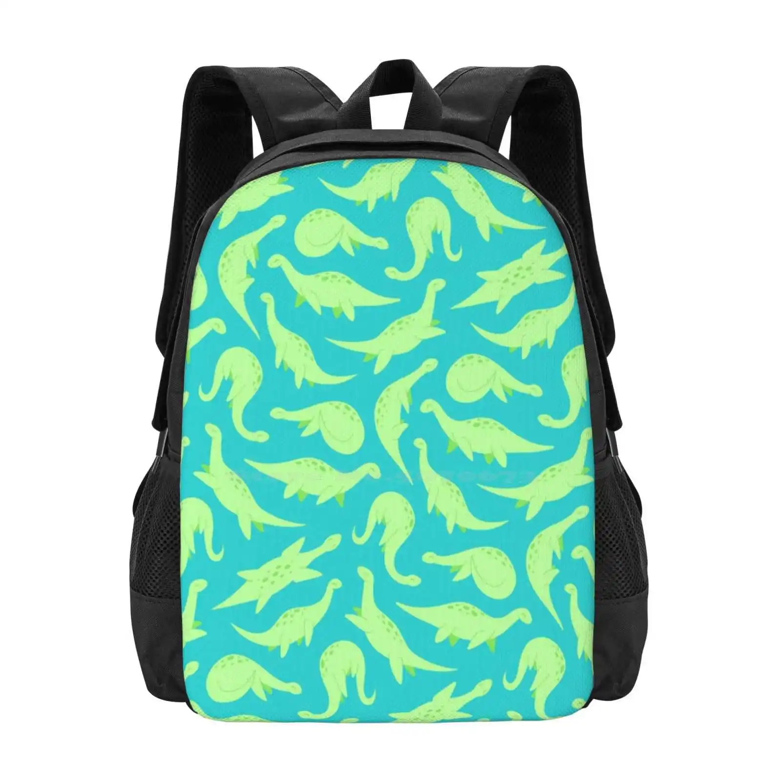 

Loch Plesiosaur Ness Hot Sale Backpack Fashion Bags Plesiosaurs Dinosaurs Loch Ness Monster Nessy Patterns Green Swim Ocean