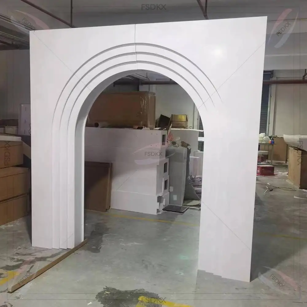 

Wedding Event Decoration White Acrylic Arch Door PVC Backdrop Arch Wedding Arch