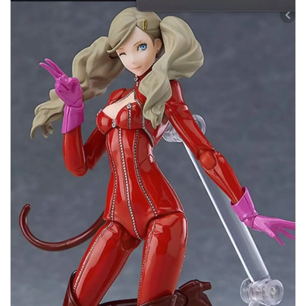

Persona 5 Inspired Anne Takamaki Cosplay - Red Cat Girl Shiny PU Leather Bodysuit