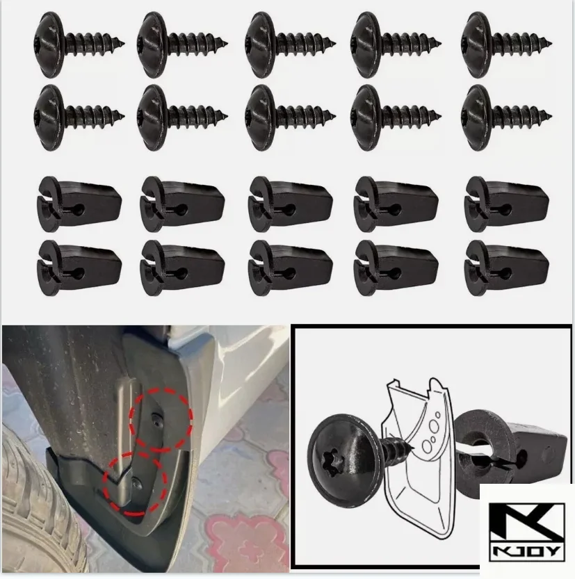 kkjoy 10/20Pairs Torx Self Tapping Screws Clips for Bumper Mud Flaps used for various car models image 3