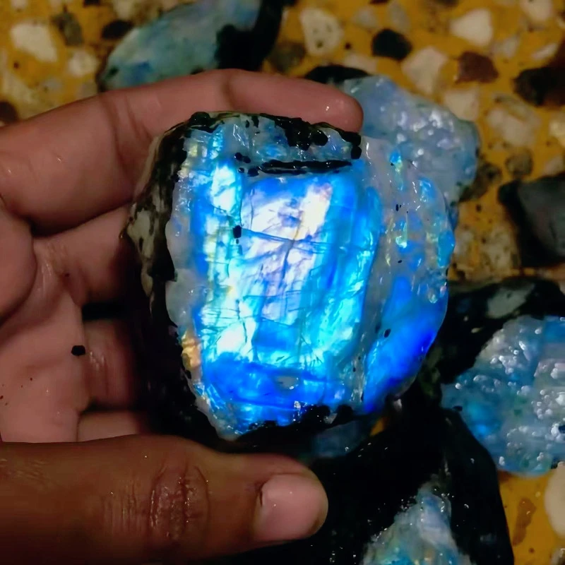 

1 шт., натуральный радужный лунный камень, необработанный, домашний декор, дисплей для вечеринки, уникальный подарок на Рождество, аксессуары для часов, свободные искусственные драгоценные камни