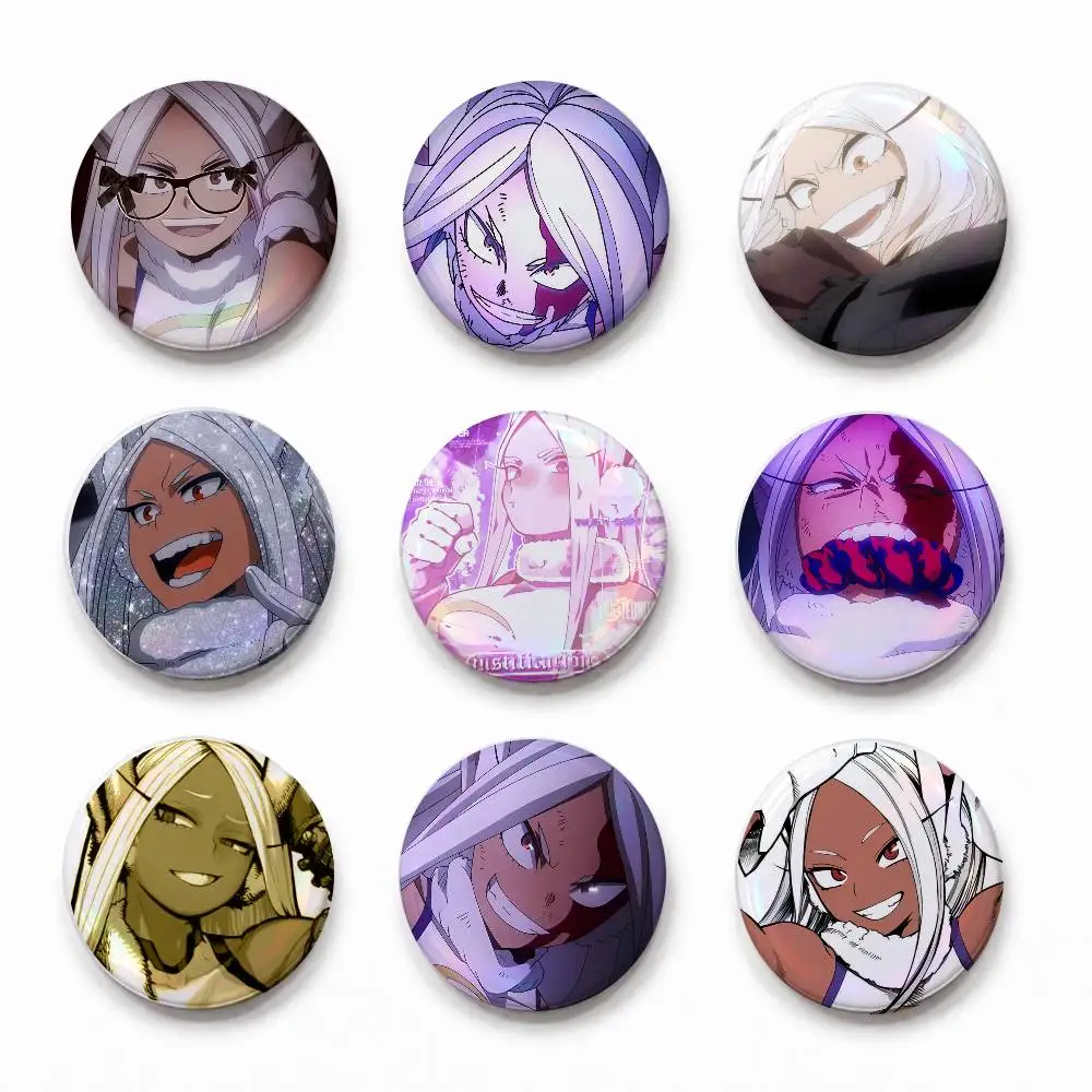 A-Mirko Ans-imes- Figures- Cute Cool Round Pin Badge Set For Anime Game Music Cartoon Fans Backpack Denim Jacket Hat Decoration