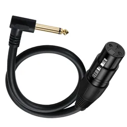 1pc XLR 3 Pin Female to Right Angle 6.35mm 1/4