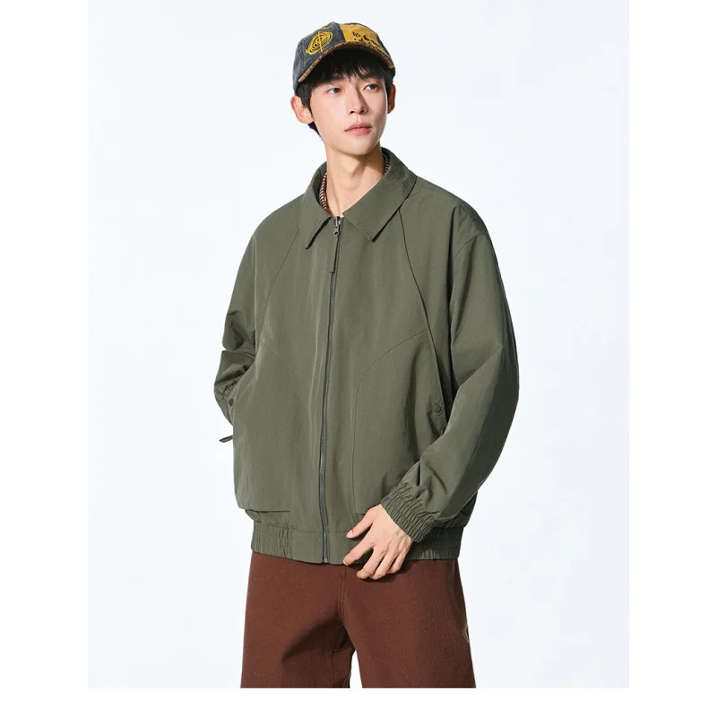 

GIOIOMen's Jacket，Spring and Autumn New Style Reversible Casual Men's Jacket with Turn-down Collar，Men's Clothing
