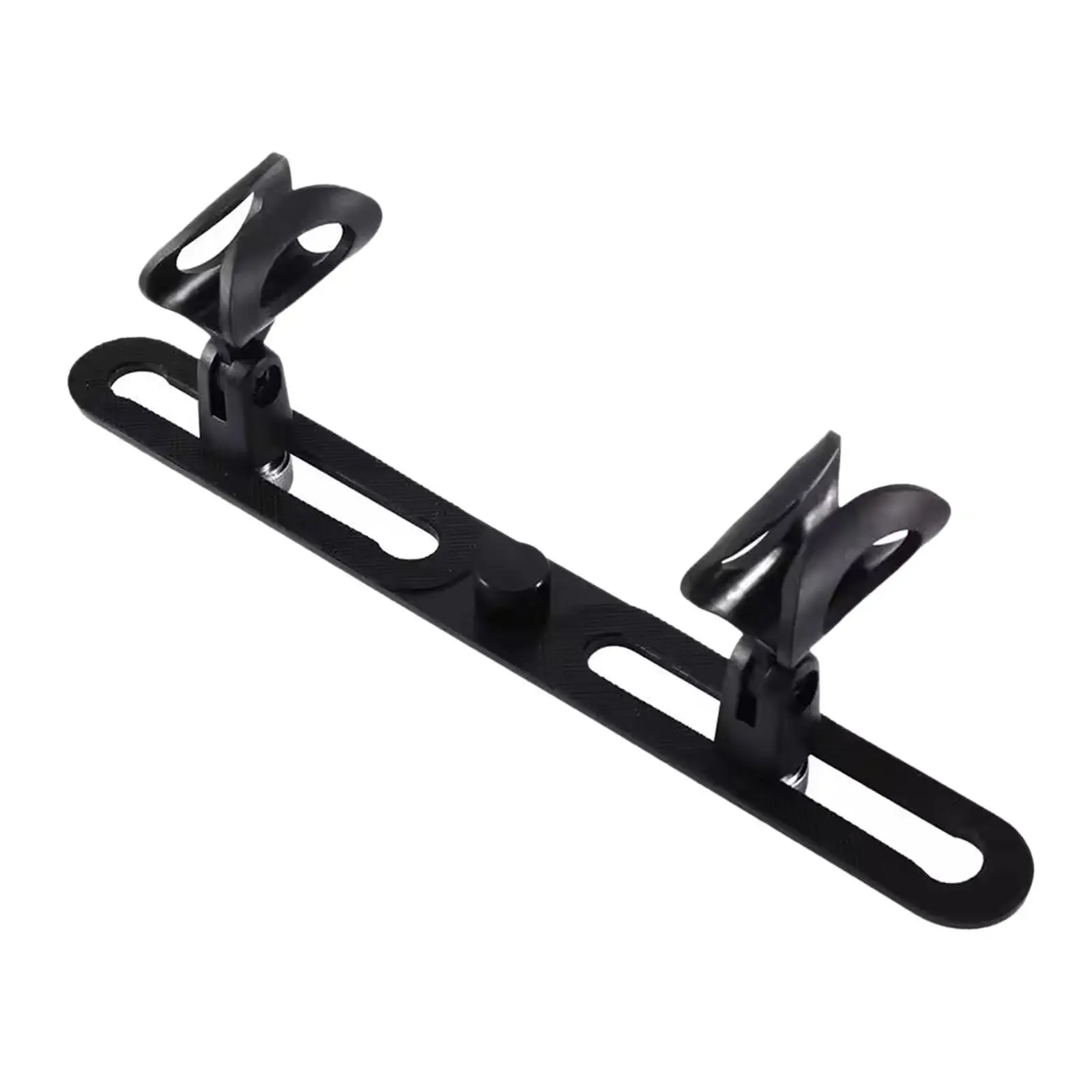 Stereo Array Spacing Microphone Mount, Fits 3/8 5/8 inch Thread Mic Stand Bracket, Mic Holder for Speech Studio Performance