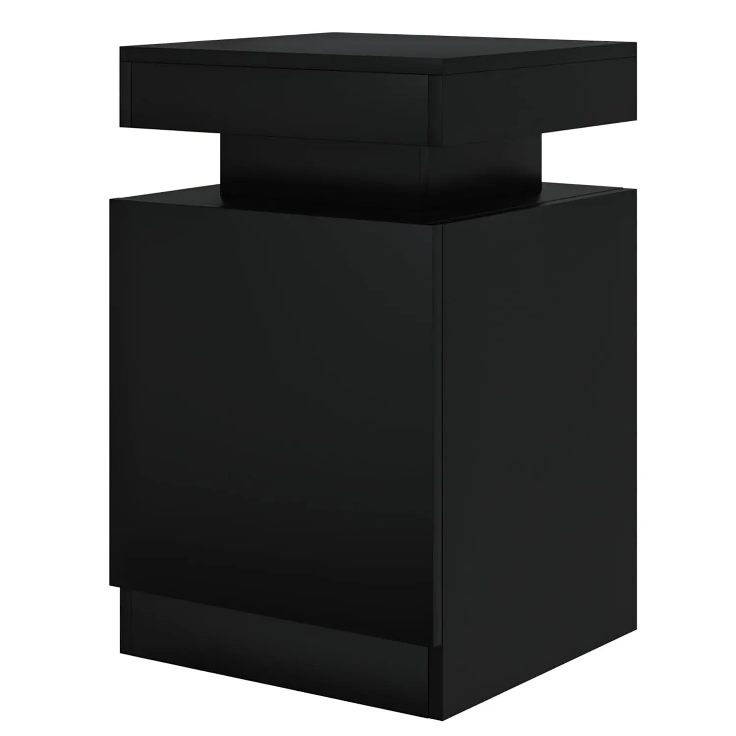 Nightstand Set of 2 with LED Lights,Night Stand with Storage Cabinet for Bedroom,Bedside Table with LED, Black, Customized - view 5