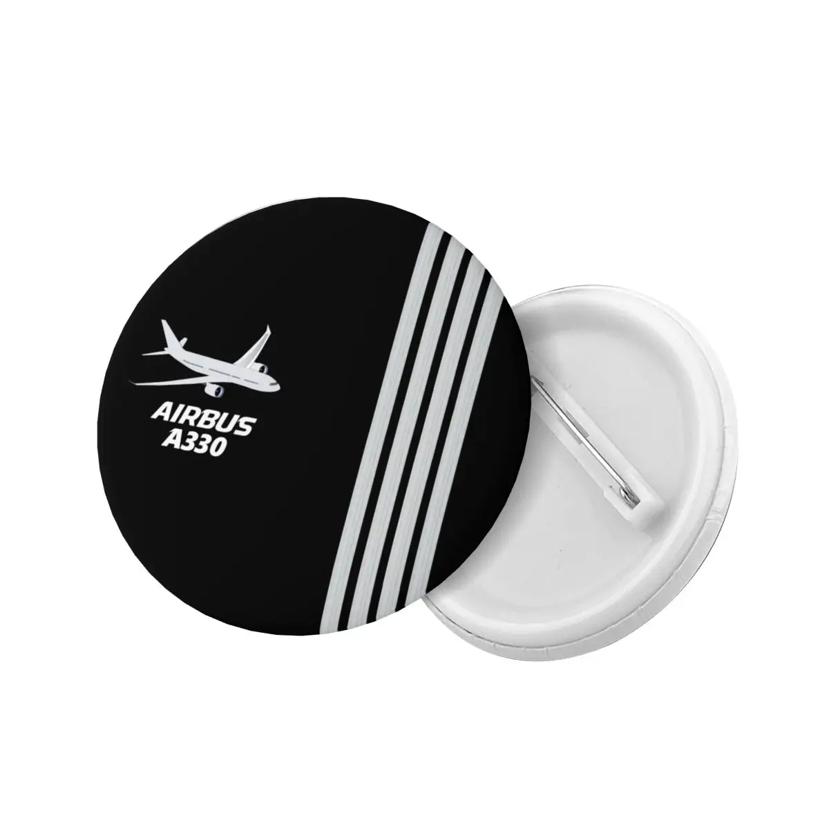 Airbus A330 Captain Stripes Round Button Pin for Backpack Customizable Pilot Aviation Aviator Airplane Pinback Badges Brooches