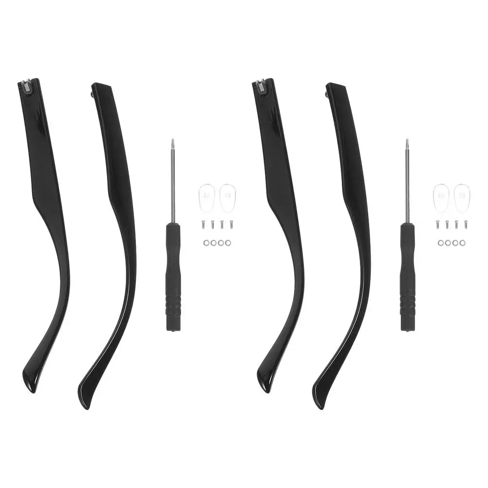 2Pairs Eyeglass Replacement Arms Tr90 Material Universal Glasses Temple Legs Stylish Minimalist Design Comfortable Fit Black